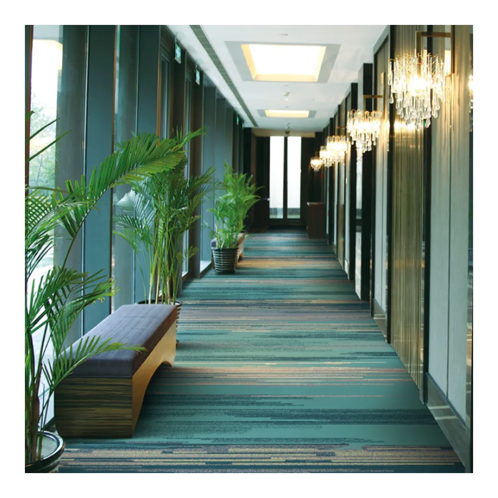 Banquet Hall Nylon Printing Carpet Hotel Green printed carpet decorations machine tufted polyester style carpet