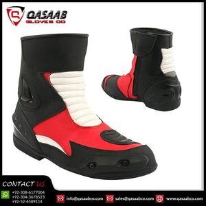 Zapatos de moto de piel de cabra transpirables de tobillo alto Botas de carreras impermeables para motocicleta - Product Image 2
