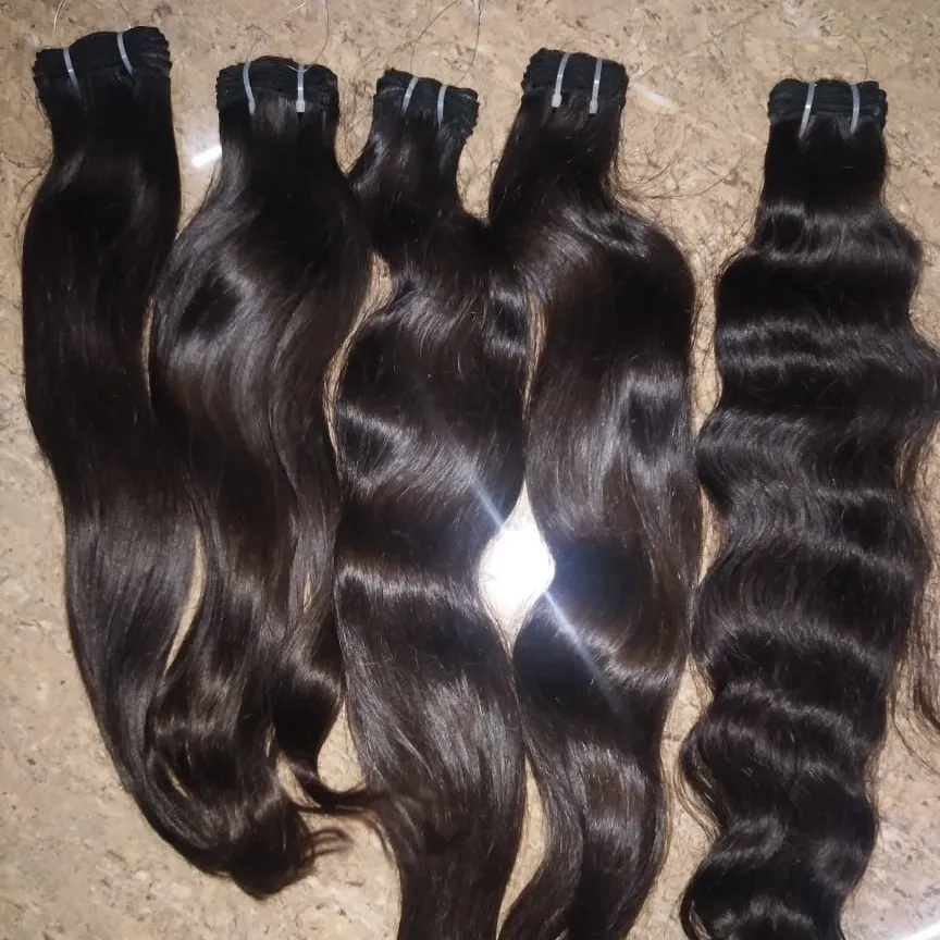 raw unprocessed virgin Indian hairs extensions With Full Cuticles , 3thread straight micro weft hair