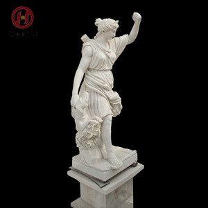 Di alta Qualità In Marmo Greco donna con il cane statua di intaglio scultura - Product Image 2