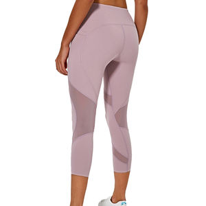 OEM <b>High</b> Waist Women's Yoga Pant Breathable Spandex Woven Knitted Seamless Casual XL <b>Knee</b>-Length Leggings - Product Image 4