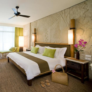 Mesita de noche de diseño más nuevo Hampton Inn Hotel Furniture Factory Queen King Custom Hilton USA Edge Set OEM PVC Madera Estilo americano - Product Image 1