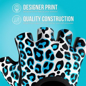 <b>Leopard</b> <b>Print</b> Lifting & Rowing <b>Gloves</b> (Pair) Lightweight Vegan Medium Padded Microfiber Leather <b>Gloves</b> for Men and Women - Product Image 3