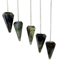Venta caliente labradorita cristal piedra preciosa 6 facetado DOWSING péndulo AAA calidad premium hecho a mano al por mayor - Product Image 4