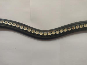 Bandes de front en cuir avec chaîne de coupe meilleure qualité cristaux faits à la main bande de front de cheval en cuir décoratif - Product Image 2