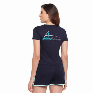 Ensemble de T-Shirt décontracté pour femmes, vêtements de nuit courts, grande taille, promo, été - Product Image 2