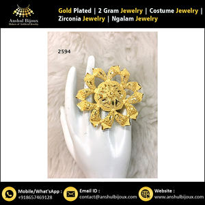 Conjunto de diseñador de bisutería hermosa chapada en oro para novia, anillos de moda para novia africana, joyería, alianzas o anillos de boda - Product Image 2