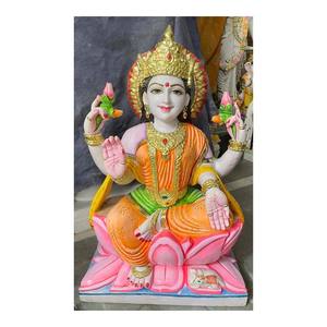 Esculturas Hechas a Mano de la Diosa Laxmi en Mármol Colorido - Product Image 1