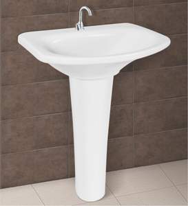 Prix compétitif Lavabo Eon en céramique le plus populaire pour sanitaires avec piédestal 450x350mm pour salle de bain. - Product Image 3