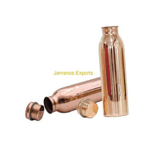 โรงงานโดยตรงทำขวดน้ำทองแดงที่มีคุณภาพที่ดีที่สุดขวดทองแดงจากอินเดีย - Product Image 1