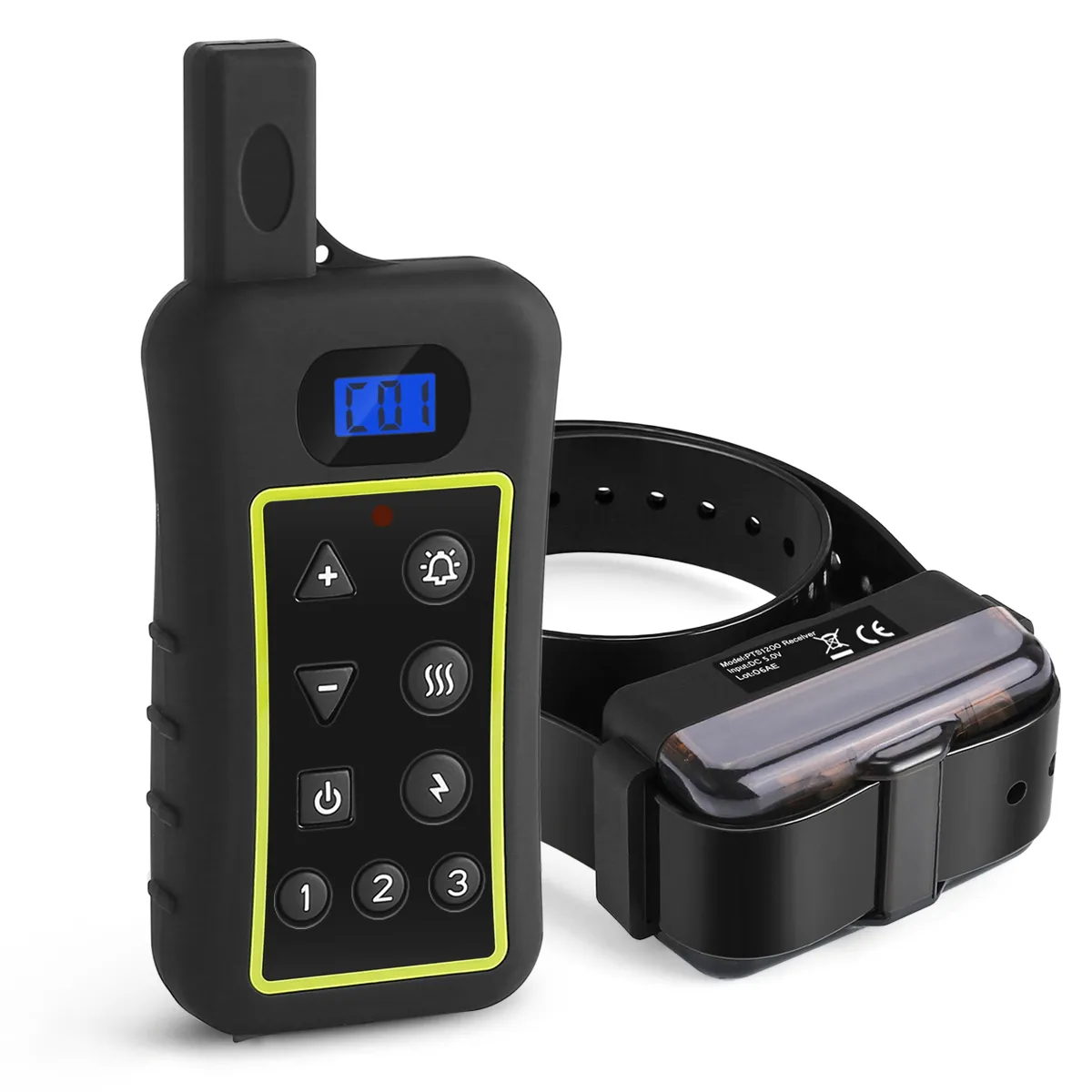 Trainertec-Collar de entrenamiento para perros pts1200 Dual, 2 en 1, con control remoto, descarga eléctrica, sin ladridos, con luz led