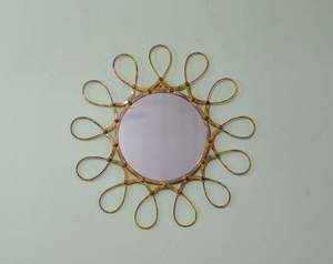 Miroir mural artisanal en fer moderne, décoration murale circulaire en métal, œuvre d'art, pièce maîtresse, à distancer des autres murs - Product Image 2