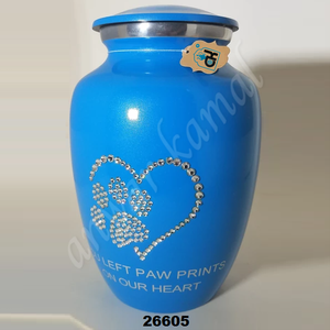 คุณซ้ายอุ้งเท้าพิมพ์บนหัวใจของเราสีฟ้าเพชรโกศสำหรับขี้เถ้าสัตว์เลี้ยง - Product Image 1