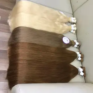 Vente en gros de paquets slaves russes Cheveux humains vierges Cheveux non transformés en vrac Taille droite 6 à 32 pouces ODM OBM - Product Image 1