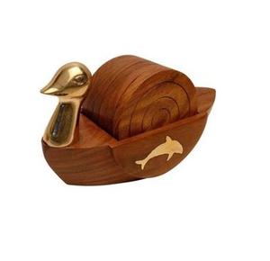 Antique design Duck Shape <b>Wood</b> Tea Coaster Wholesale Exporter custom <b>wood</b> coaster Manufacturer and Supplier from India - Product Image 1