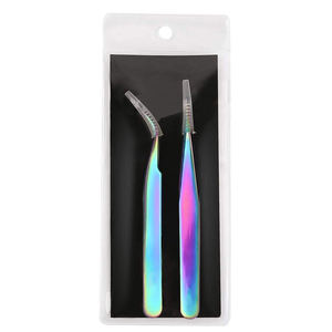 Pinzas de pestañas con logotipo personalizado Pinzas doradas de acero inoxidable Pinzas de extensión de pestañas postizas personalizadas Oferta de logotipo - Product Image 1