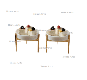 Ensemble de 2 serveuses à gâteaux en marbre et bois avec support à dessert de taille personnalisée de qualité supérieure au prix le plus bas - Product Image 1