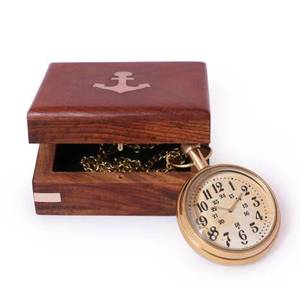 Cadena de reloj de bolsillo de latón Vintage dorado antiguo con técnica esmaltada Padres Madres Día de San Valentín Regalo de Navidad - Product Image 4