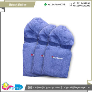 Última llegada Patrón moderno Mejor calidad Patrón sólido Logotipo personalizado 100% Algodón Batas de playa - Product Image 4