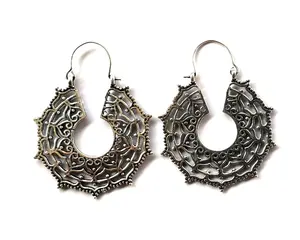 Charms bildirimi moda Dangle küpe ile düz gümüş 925 kaplama çember