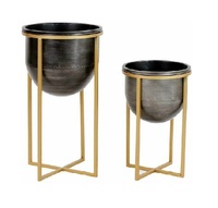 Planteur métallique en forme de seau, en fer, avec support, fabricant et leader, nouveau Design, décoration de jardin, jardinière