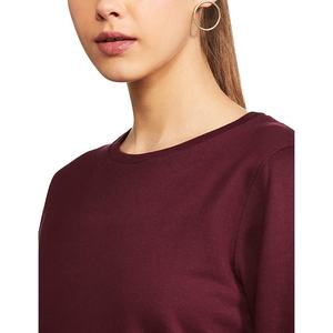 Suéter de algodón orgánico unisex 100%, ropa de invierno Lisa personalizada para mujer, sudadera informal de cuello redondo con relieve de gran tamaño, logotipo frontal - Product Image 4