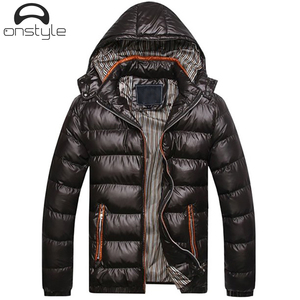 Premium Quality Men's Hooded Puffer Jacket Winter Warm Standard Thickness Casual Breathable Windproof Eco-Friendly Outerwear - Product Image 3