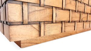 Custom Wooden <b>Sideboard</b> Storage Bench Carved Weaving Design Modern Classic Living Room Hotel Furniture OEM - Product Image 6