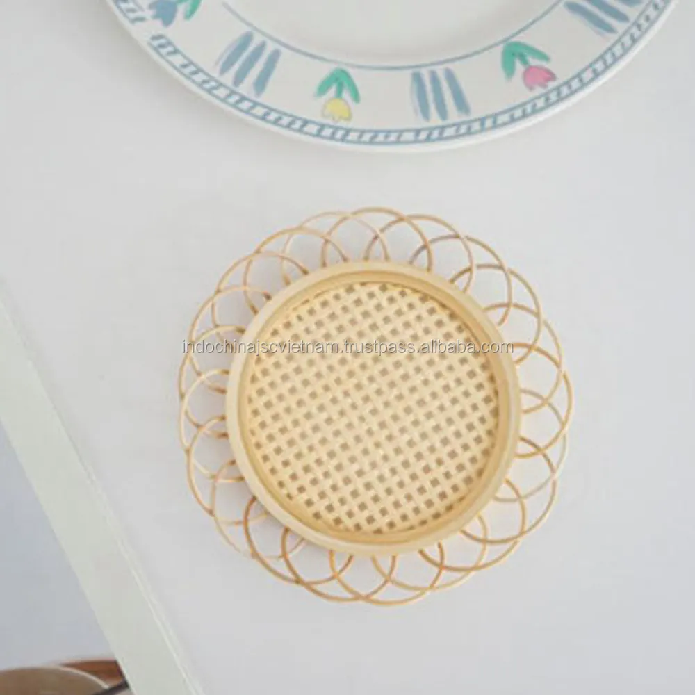 Rattan Coaster dokuma bambu toptan toplu