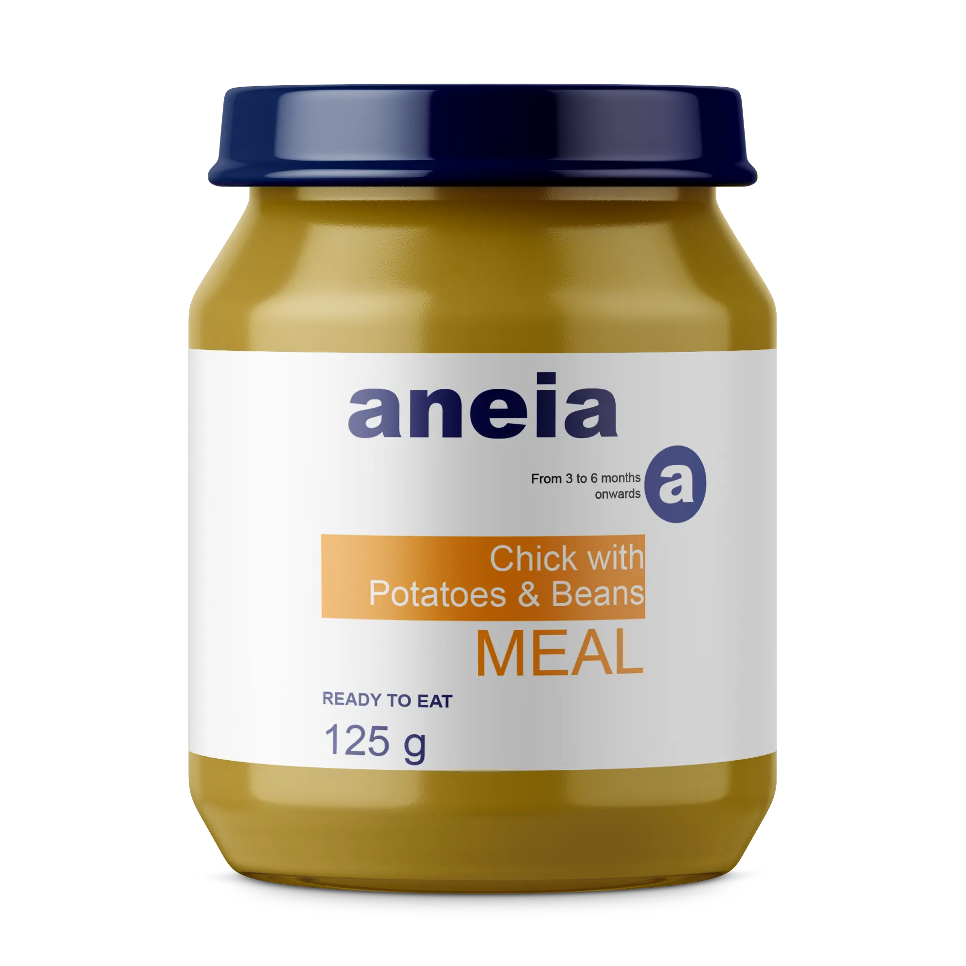 Aneia 아기 퓌레 음식 생선 감자 콩 먹을 준비 RTE 항아리 파우치 간식 식사 건강한 다이어트 식품 OEM OBM 개인 라벨