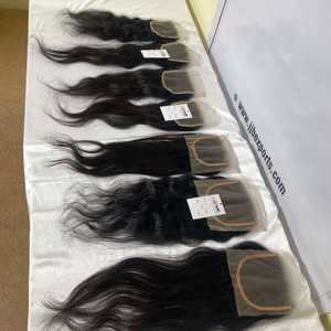 Venta al por mayor cierre de cabello virgen y frontal, 13x6 360 cierre frontal de encaje, paquete de cabello virgen peruano 100% con cierre suizo HD - Product Image 3