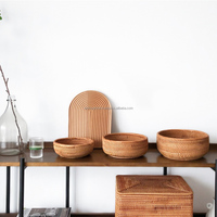 Paniers de rangement ronds hauts multifonctionnels en rotin naturel tressé Wintop, écologiques et durables, pour servir et décorer, pour un rangement soigné