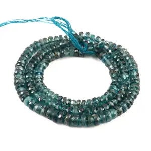 Moss natural indigo londres azul kyanite graduado, exótico facetado rendell beads atacado jóias fazendo pedra de contas facetadas