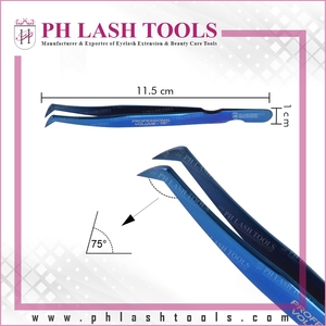 แหนบต่อขนตาสำหรับต่อขนตา,แหนบสีน้ำเงินสำหรับต่อขนตาพร้อมฉลากส่วนตัว - Product Image 5