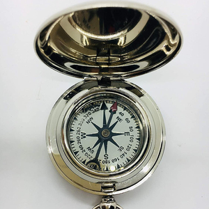 Handmade Brass Push Button <b>Compass</b> Chrome Pocket <b>Compass</b> CHMN434 - Product Image 1