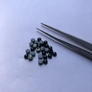 3mm naturel noir spinelle lisse rond Cabochon prix de gros pierre semi-précieuse pour la fabrication de bijoux produits tendance