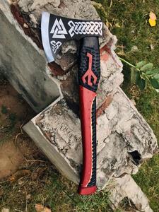 Handmade Custom High Carbon Steel Forged Viking Axe Versatile Damascus Axe <b>Head</b> Hatchet Hickory Wood Vintage <b>Style</b> Camping - Product Image 4