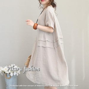 Vestidos de algodón hasta la rodilla para mujer, prenda informal de manga corta, a la moda, estilo bohemio y gitano, talla grande, a precio al por mayor - Product Image 4