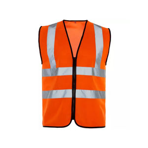 Chaleco de seguridad laboral reflectante de alta visibilidad con logotipo personalizado Material impermeable de poliéster y nailon para trabajo público al aire libre - Product Image 1