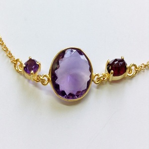 Everyday Wear 925 <b>Sterling</b> <b>Silver</b> Gold Plated Multi-cut Stones 90 cms. Long Chain <b>Necklace</b> - Product Image 4