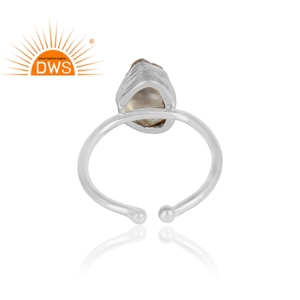Bague en Citrine non façonnée à la main, pierre précieuse, en argent Sterling 925, styliste, vente en gros - Product Image 3