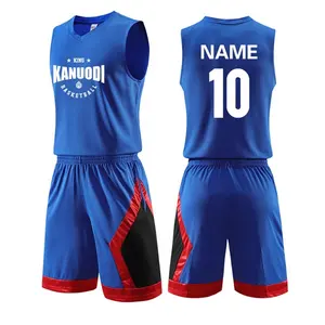 高品质定制标志印刷新设计运动服涤纶篮球服多色