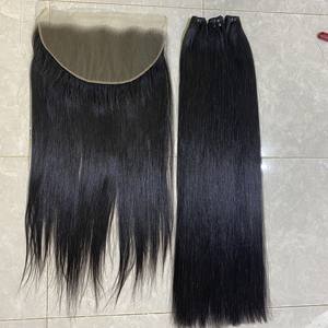 Cabello humano de doble trama sin procesar, cabello humano virgen alineación con cutícula, suave, sedoso, negro brillante, fabricante - Product Image 6