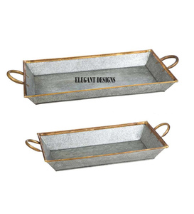 Table Top Galvanized Serving Tray Classic Stylish Handmade Serving Platter Top Selling Fancy Designer Serving Dish - Product Image 3
