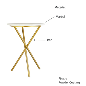 Premium Luxurious Custom Design Round Side <b>Table</b> High-Graded Iron & <b>PC</b> Material Home Decor Style Manufactured in India Factory - Product Image 4