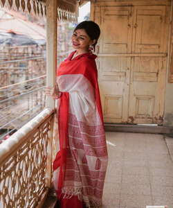 Sari en soie Banarasi Jacquard pour femmes, fête, festival, usage quotidien, soie de coton douce, multicolores, design moderne, vêtement ethnique - Product Image 4