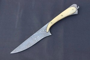 Cuchillo De Filete de acero de Damasco Hoja de acero al carbono Cuchillo de corte de cocina con hueso para uso deshuesado - Product Image 2