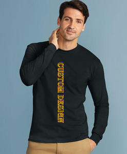 Venta al por mayor Unisex 100% algodón camiseta de manga larga OEM personalizado Logo moda cuello diseño 200g tejido de punto patrón impreso para hombres - Product Image 5