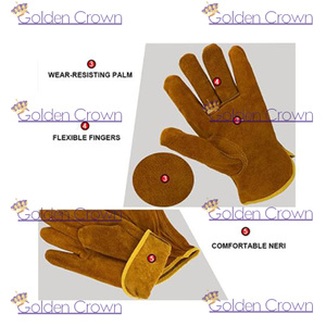 Guantes de trabajo de cuero para jardín, trabajo pesado de seguridad - Product Image 5
