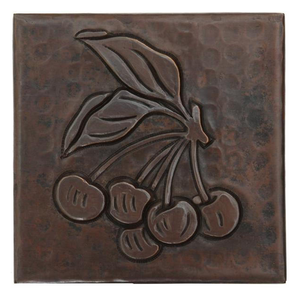 Tuiles de cuivre gravées par cuivre antique de conception de fruit pour le mur de cuisine - Product Image 1